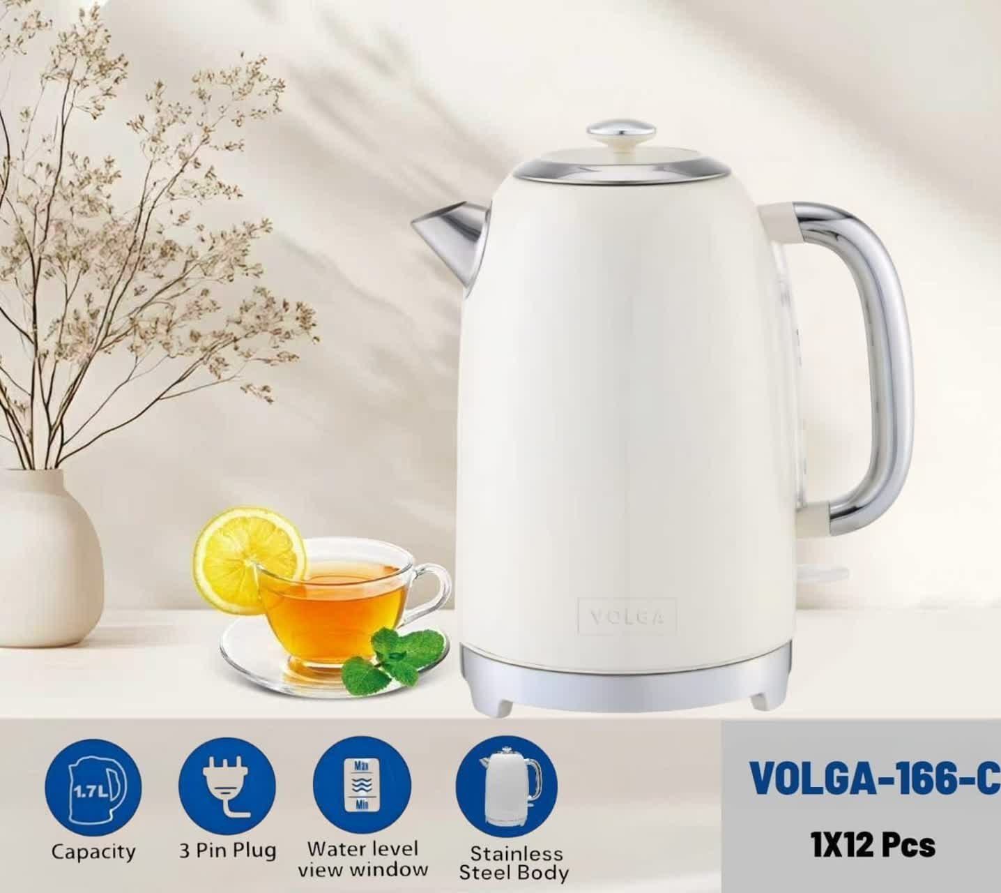 کتری برقی ولگا استیل ضد زنگ دوجداره مدل VOLGA-166-C
