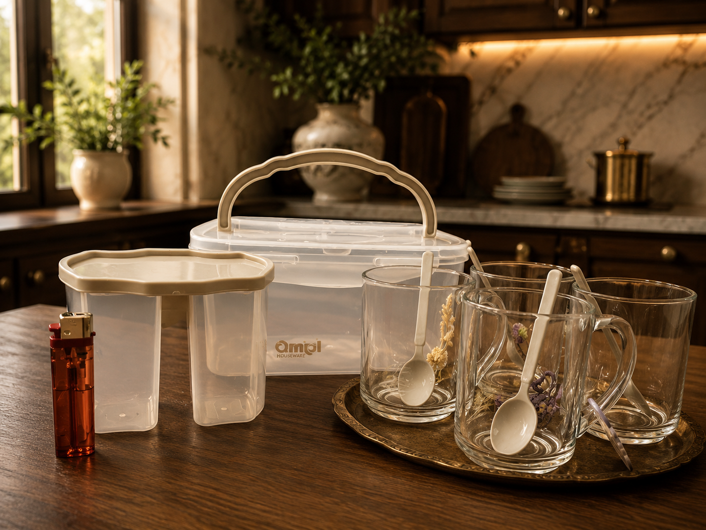 سرویس لیوان شیشه ای مسافرتی  چای