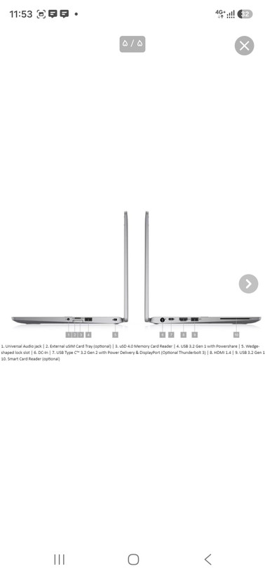 لپتاپ دل Latitude 5310 ظرفیت ۲۵۶ گیگابایت رم 8 گیگابایت صفحه لمسی ۱۳.۳ اینچ